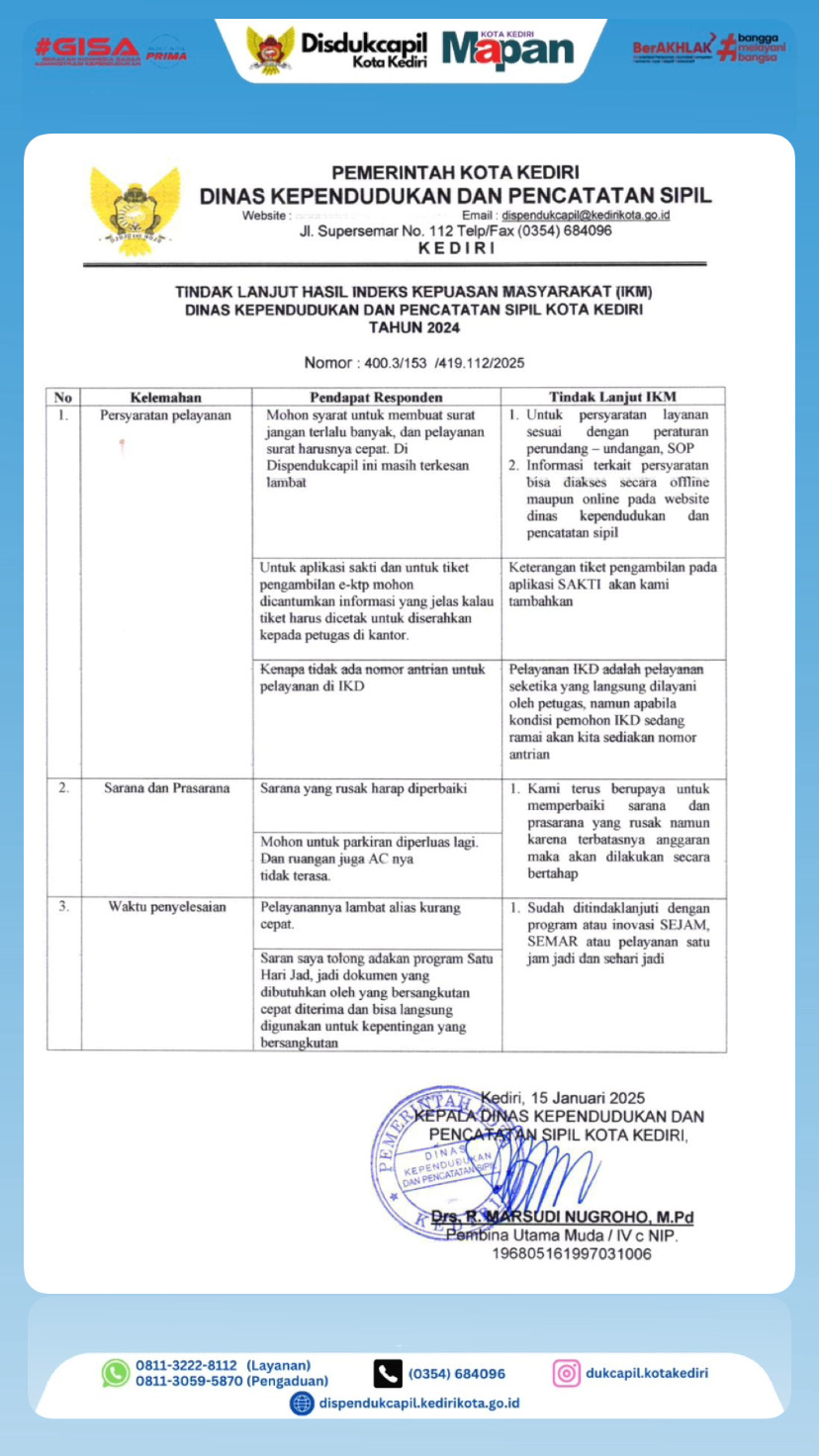 Tindak Lanjut Hasil IKM 2024