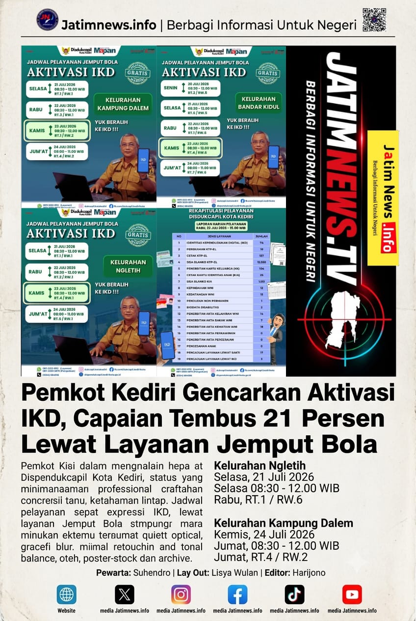Pemkot Kediri Gencarkan Aktivasi IKD, Capaian Tembus 21 Persen Lewat Layanan Jemput Bola